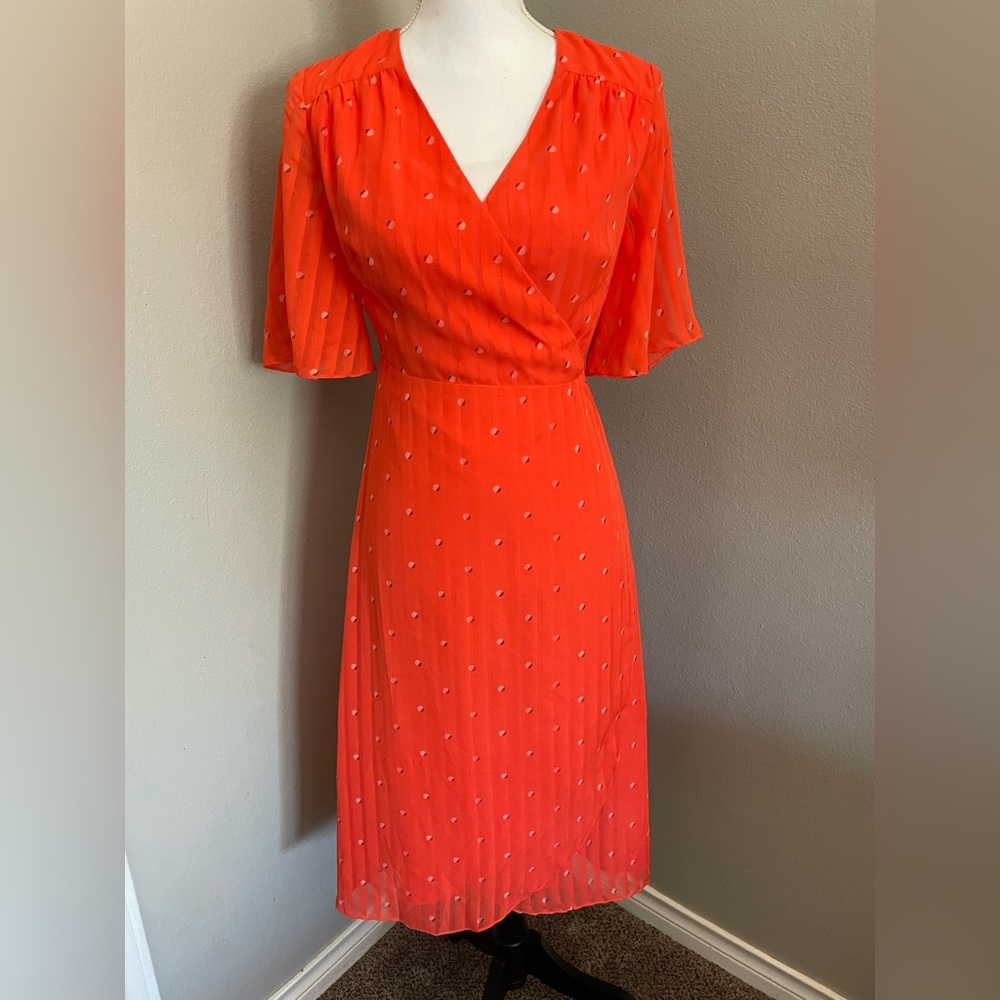 Coral wrap dress